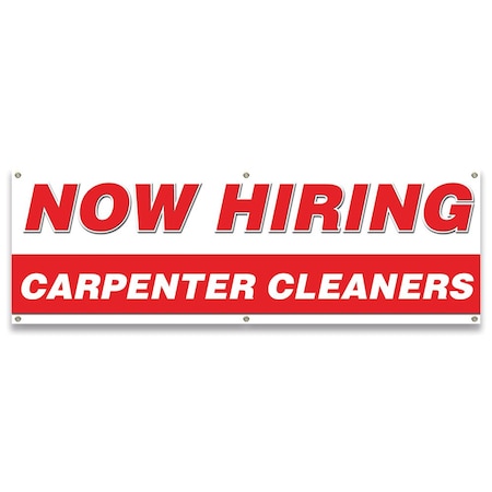Signmission Now Hiring Carpenter Cleaners Banner Apply Inside Accepting Application Single Sided B-72-30211